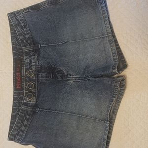 One pair Mudd blue jean shorts Ladies size 9 100% Cotton